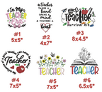 Teacher - Custom Embroidered Canvas Tote Bag