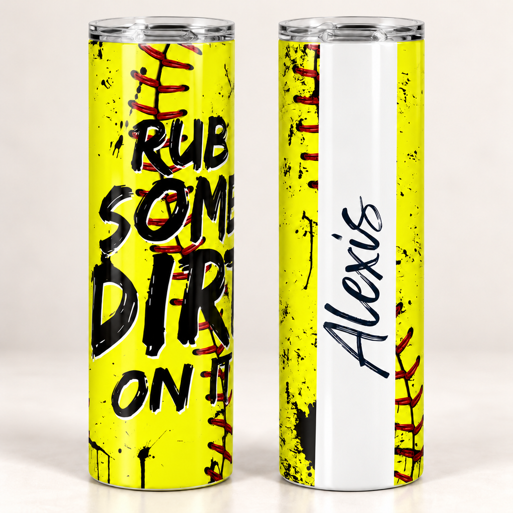 Personalized Softball Tumbler with Name | 20 oz & 30 oz