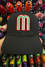 Mexico Tricolor Letter M Logo Embroidered on a Baseball Cap