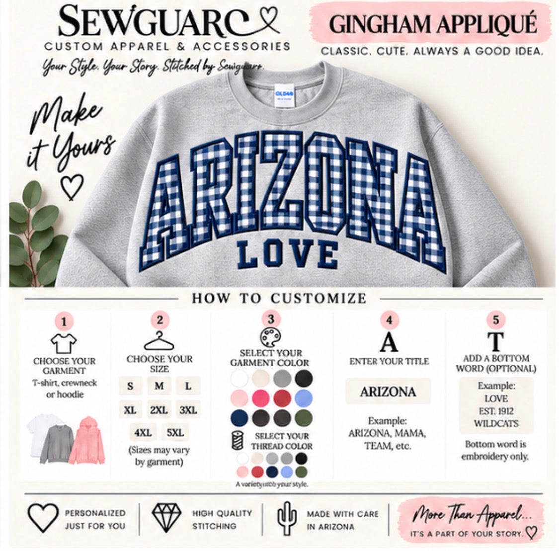 Custom Gingham Appliqué